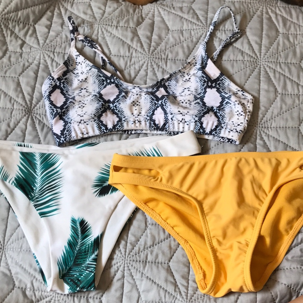 2 bikin bottoms and a top